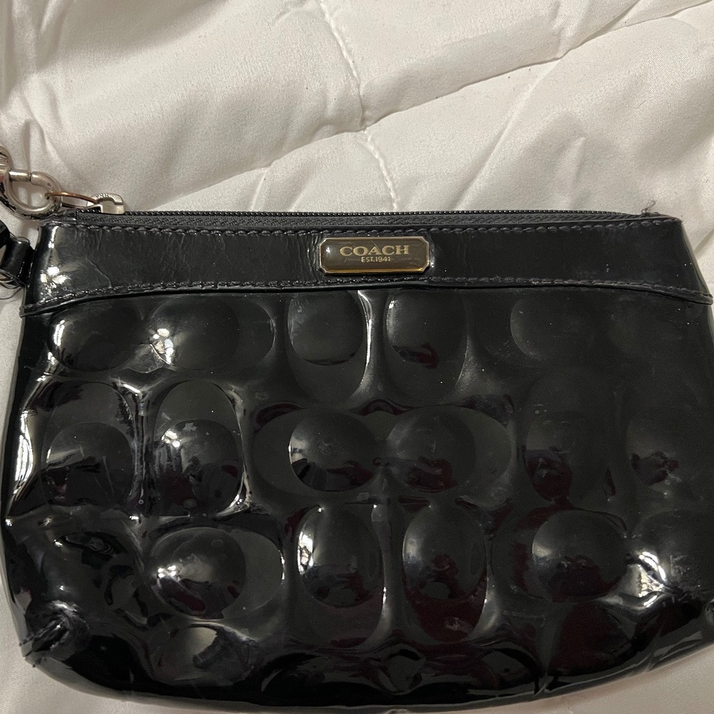 Coach black wristlet